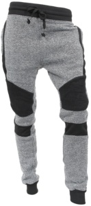 Pantalon de survêtement en molleton gris pour homme, coupe ajustée, taille élastique, avec empiècements noirs et poches, pour toutes les saisons - Product Image 2