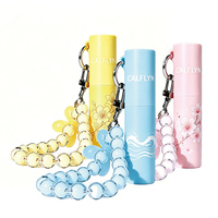 Mini-parfum rétractable avec porte-clés fleur et chaîne perlée, vaporisateur portable personnalisé à mécanisme rotatif pour cadeau de mariage et reprise quotidienne