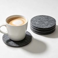 Sous-verres ronds en feutre écologique, personnalisables, lavables, durables, réutilisables, robustes, pour la décoration de table