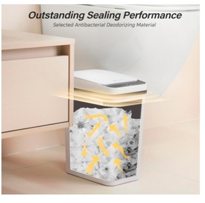 Automatic Bathroom Garbage Can With Lid 2.6 Gallon Diaper Slim Waterproof Smart Trash Can for Bedroom Bathroom Office Toilet RV - Product Image 3