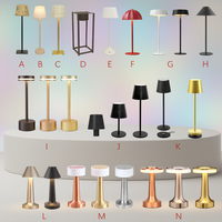 Lámpara de mesa LED portátil moderna recargable dorada regulable por tacto USB C para dormitorio escritorio sala y restaurante h