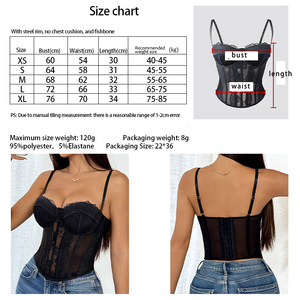 Tops Corset OEM para Mulheres, Roupas de Moda para Saídas Noturnas, Renda e Malha, Conjuntos de Outono, Crop Top, Roupas de Festa, Shapewear Corset - Product Image 5