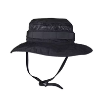Topi Safari Lebar Pelindung UV Matahari Musim Panas, Topi Boonie, Topi Jala Kamuflase untuk Memancing, untuk Pria