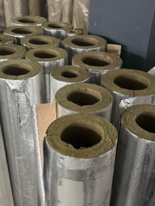 Aislamiento de Lana de Roca para Tuberías con Revestimiento de Lámina de <span class=keywords><strong>Aluminio</strong></span> para Envoltura de Tuberías Anticorrosivas - Product Image 4