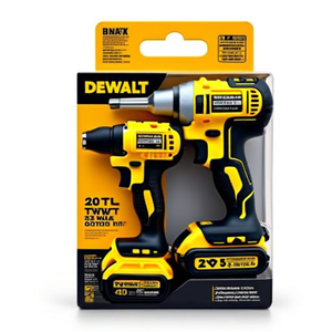 Ensemble d'outils électriques sans fil DeWalt 5 pièces, batterie lithium-ion 20V Max, kit avec coffret de rangement et chargeur - Product Image 3