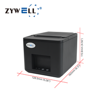 Imprimante thermique de bureau mini ZYWELL, vente directe usine, 80 mm, coupe-reçu automatique, USB, POS, sans encre, en stock, garantie 1 an