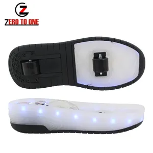 Renkli şarj edilebilir LED ışık silindirler paten değiştirilebilir tekerlek silindiri taban Skate ayakkabı tabanı