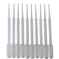 Pipette manuelle en verre de 3ml emballée individuellement compte-gouttes de transfert jetable de type Pasteur de 3ml