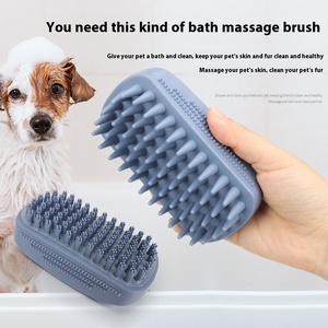 Pet gatti cani pelliccia blu spazzola da bagno rimuovere i peli fini Pet puntuale spazzola da bagno - Product Image 3