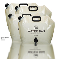 Sac de stockage d'eau pliable en plastique PE personnalisé en gros, 5L, 8L, 10L, pour les voyages en plein air, le camping, la randonnée