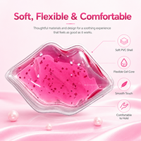 Compresse de gel réutilisable OEM chaude et froide en forme de lèvres pour soins de beauté à domicile, spa médical, salon de beauté, marque de soins de la peau, cadeau, rafraîchissement de la zone buccale