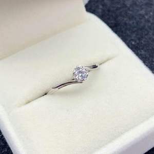 1ct女性用エンゲージメントフラワープロミスリング14Kソリッドゴールドラボ成長ダイヤモンドメッキ - Product Image 3