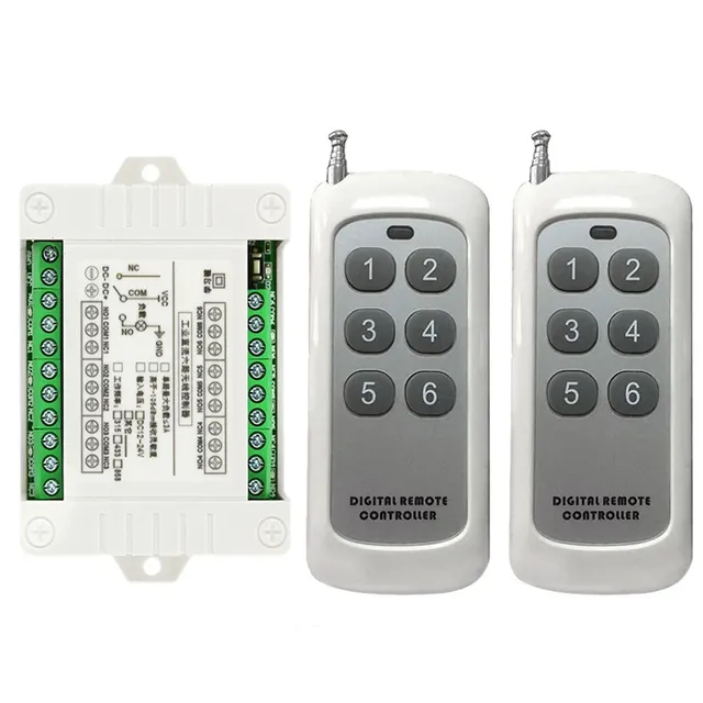 DC 12V 24V 6 CH Channels 6CH RF Wireless Remote Control Switch Remote Control System receiver transmitter 6CH Relay 315/433 MHz