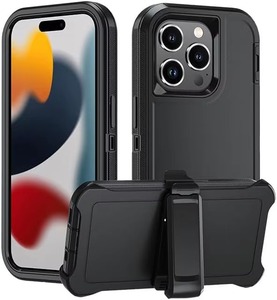 Clip de <span class=keywords><strong>ceinture</strong></span> 3 en 1 antichoc support de béquille étui de téléphone portable robuste Defender Tpu couverture arrière <span class=keywords><strong>pour</strong></span> <span class=keywords><strong>Iphone</strong></span> vente en gros - Product Image 1