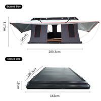 Nueva Carpa de Techo Rígida para Automóvil con Panel Solar, Carpa de Techo Rígida de Aluminio Tipo Concha para 4 Personas, para Campamentos Todoterreno 4x4
