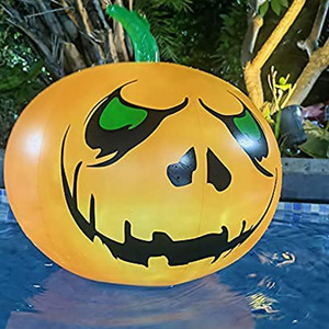 Inflatable Pumpkin Popo Ball Orange <b>Flash</b> <b>Light</b> Up For Kids Outdoor Halloween Decorations - Product Image 1