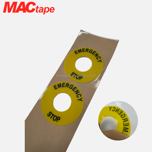 Étiquette de machine en polyester UL/CE personnalisée pour arrêt d'urgence, autocollant de bouton de réinitialisation de panne ISO 13850, signalisation de sécurité, ruban d'avertissement industriel - Product Image 1