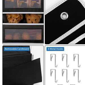 Toptan siyah <span class=keywords><strong>2</strong></span> paket 5-raf kapı üzerinde organizasyon depolama yan cep ile askılı klozet organizatörler - Product Image 6