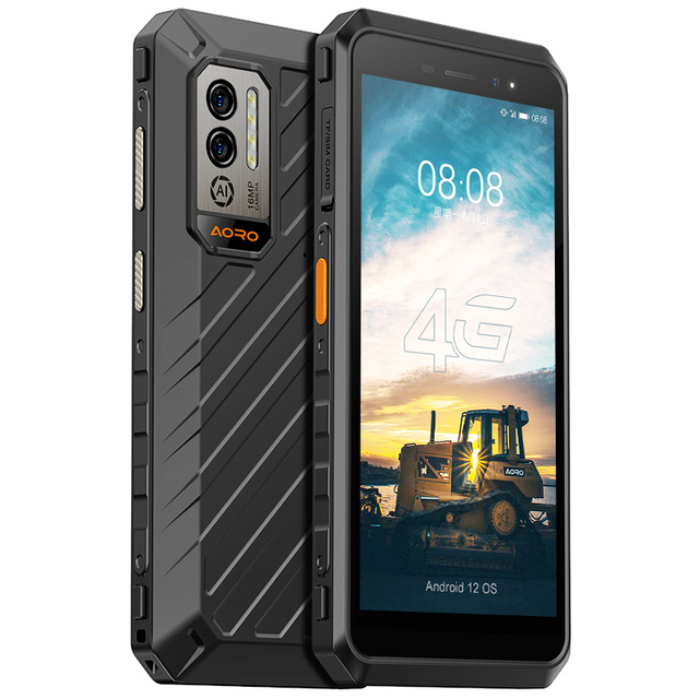 Android 12 AORO 22 5.45inch HD+720*1440 Waterproof Rugged Phone Smartphone NFC Dual SIM Card Mobile Phone