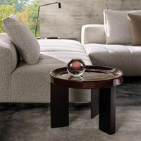 Table basse ronde italienne moderne, simple et minimaliste pour salon, combinaison de tables hautes et basses