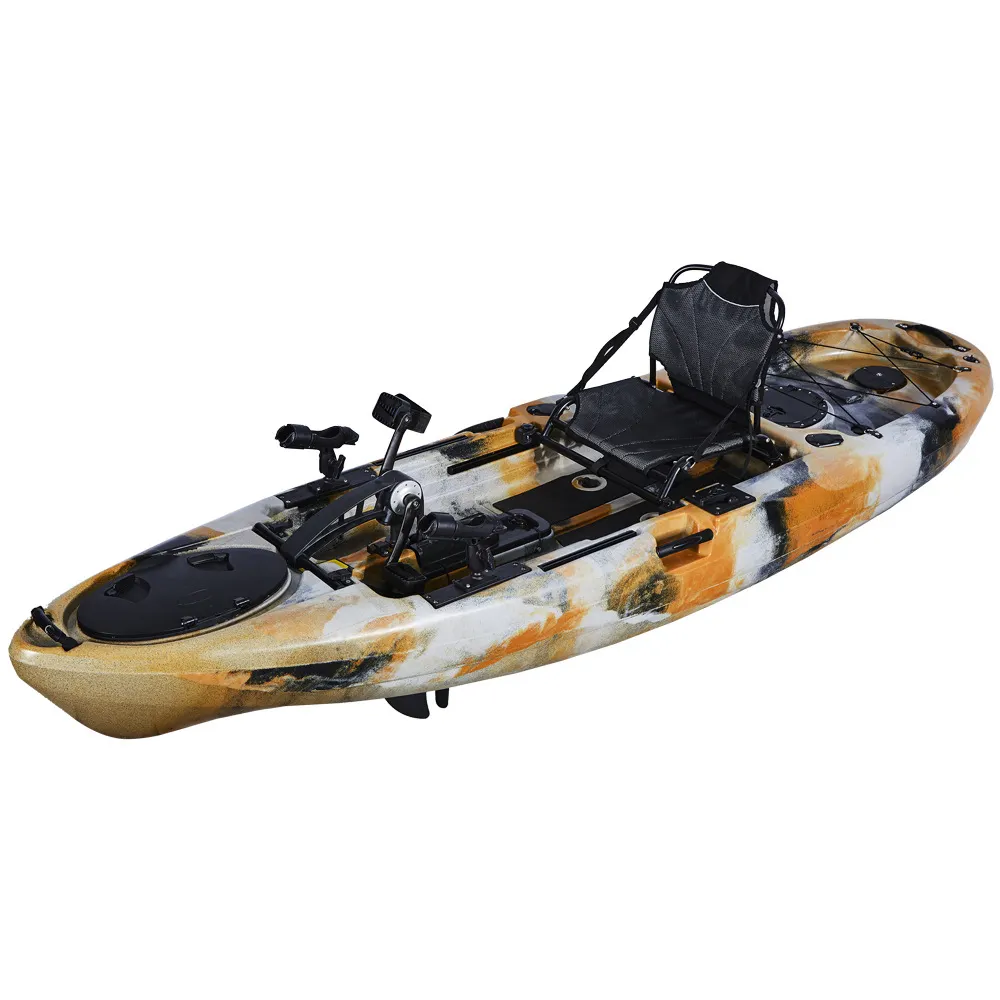 Hot Selling Rowing Boats For Fishing Pvc Kayak Pedal Drive single person plastic kayak for Lakes & Rivers