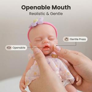 Muñeca de Silicona de 30 cm, 100% Silicona, Cuerpo Completo, Muñeca <span class=keywords><strong>Reborn</strong></span> de Silicona Suave, Muñeca de Silicona Realista de Cuerpo Completo, Muñeca de Bebé Recién Nacido para Niños - Product Image 5