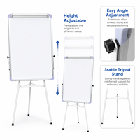 Tableau blanc magnétique pliable avec trépied et support de présentation en blanc