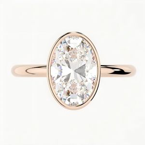 Кольца с овальным муассанитом 5 карат в минималистичной оправе, 1 карат, 2 карат, из стерлингового серебра S925 с позолотой, кольцо-печатка с муассанитом в минималистичной оправе - Product Image 2