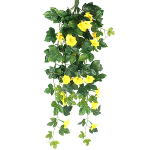 Guirnalda de flores artificiales de gloria de la mañana en cesta colgante, adorno para colgar en la pared, decoración para la sala de estar - Product Image 2