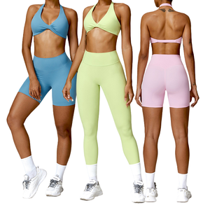Conjunto de Yoga para Mujer, Bra Deportivo y Shorts, Ropa Deportiva Transpirable y Elástica para Gimnasio - Product Image 1