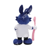 Jouet en peluche dentaire en coton PP, jouet en peluche personnalisable de dentiste lapin, jouet en peluche de dentiste lapin avec OEM ODM
