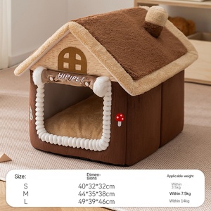 Autunno e inverno calda porta chiusa tenda foderata per gatti e cani eco-friendly per animali domestici Villa per dormire nuovo nido rimovibile - Product Image 6