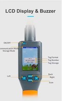 Lector de Microchip RFID Portátil ABS para Etiquetas de Oreja de Animales, 134.2kHz LF para Gestión de Ganado ECO-S02