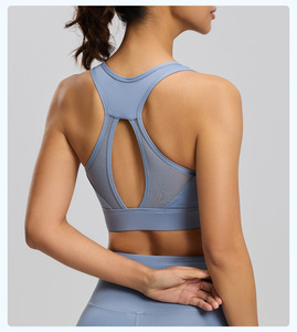 Sujetador deportivo sin espalda transpirable con tirantes de malla, chaleco de <span class=keywords><strong>yoga</strong></span> de alta elasticidad, a prueba de golpes, push-up, ropa interior de gimnasio a la moda - Product Image 1