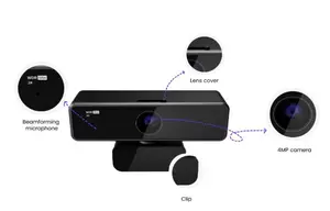 V11-cámara web portátil de 1440p para conferencias, dispositivo de seguimiento facial automático, con 4 elementos, micrófono MEMS array