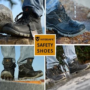<span class=keywords><strong>Scarpe</strong></span> di sicurezza in tela di vera pelle da <span class=keywords><strong>uomo</strong></span> con punta in acciaio di alta qualità stivali da lavoro con solette - Product Image 2