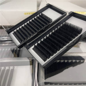 Extensions de cils volume noir mat foncé 0.05 0.07 0.10mm d'épaisseur, fibre PBT coréenne premium, courbure C, sans cruauté animale, véganes, Easy Fan - Product Image 4