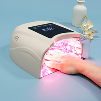 Lampe à ongles professionnelle à lumière rouge haute puissance 98W à surface mate, sécheuse à ongles rechargeable, lampe à ongles UV LED avec mode basse température