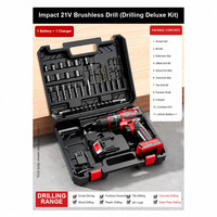 Perceuse électrique sans balais à grande mandrinne DC DIY, 18-21V, batterie lithium rechargeable, couple maximal, réglage à deux vitesses