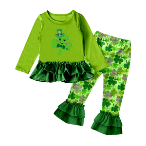 Conjunto de Ropa para Niñas de Seda Láctea, OEM ODM, Personalizado con Volantes Estampados, Conjunto de Vestido y Pantalones de Verano para Niñas Pequeñas, Vestido Infantil - Product Image 4