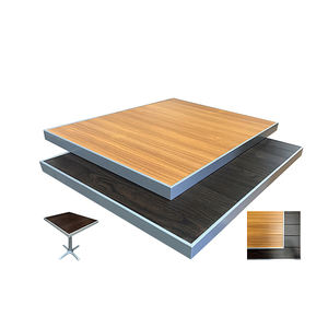 वाणिज्यिक 24 "x 30" इनडोर/आउटडोर ब्लैक सिल्वर एल्यूमीनियम फ्रेम पेटियो टेबल के साथ तालिका - Product Image 6