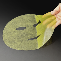 Masque facial en feuille de cellulose bio au thé vert, raffermissant, correcteur de pigmentation, non parfumé, format échantillon, pour visage, nez, poitrine