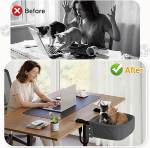 Wall Mounted Cat <b>Bed</b> Hanging Pet <b>Nest</b> Desk Side Cat Lounger Adjustable Sock for Dogs and Cats - Product Image 4