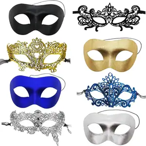 Coppia maschere di pizzo uomo donna maschera per gli occhi Sexy per festa di ballo in maschera veneziana Costume da festa di carnevale