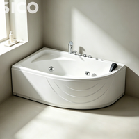 Baignoire de massage à remous rectangulaire moderne autoportante – Baignoire d'angle à jets haut de gamme portable pour salles de bain de villas de luxe