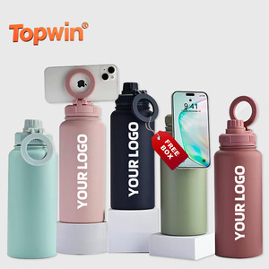Bouteille isotherme en acier inoxydable à double paroi de 32 oz avec support magnétique pour téléphone et logo personnalisé - Product Image 1