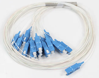 Precio de fábrica MINI PLC tipo divisor de fibra óptica 1:8 Mini tubo de acero 1x8 vías SC UPC PC conector equipo óptimo