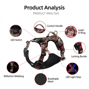 LED Luminous Dog Harness Night Safety Glowing Pet Vest USB Rechargeable Adjustable No-Pull Chest Strap for Large Dogs - Product Image 4