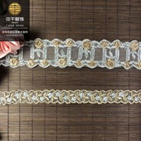 LEIXUSI Ruban de dentelle en polyester bicolore de 2 cm, ruban brodé pour tenues de poupées vintage, tissu de canapé, accessoires de bricolage, vente en gros