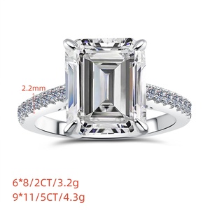 Fine Jewelry With GRA Certified 2ct&amp;5ct <strong>Emerald</strong> Cut VVs1 Moissanite <strong>Ring</strong> S925 Sterling <strong>Silver</strong> Engagement Gift of Women - Product Image 5